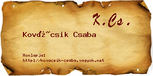 Kovácsik Csaba névjegykártya